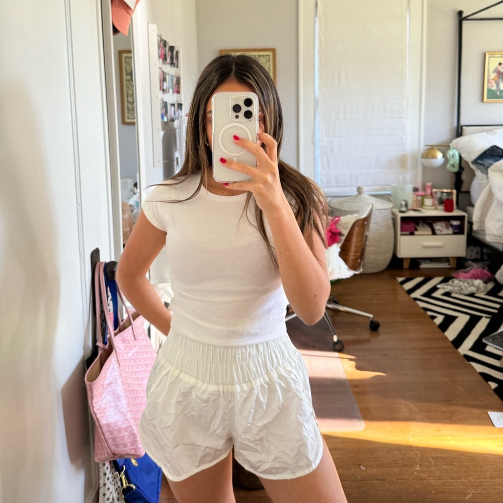 Free People white way home shorts